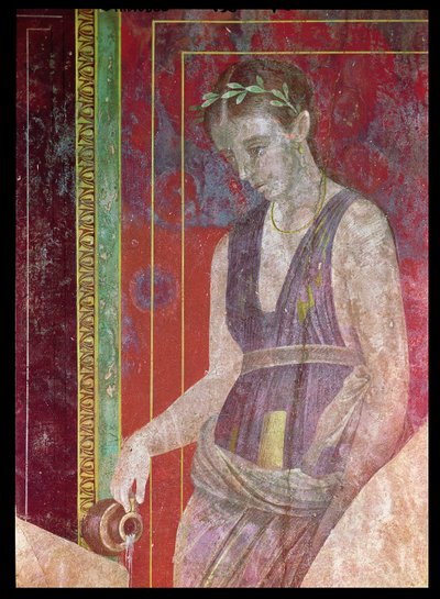 Attendant Pouring Liquid from a Jug (detail) by Roman